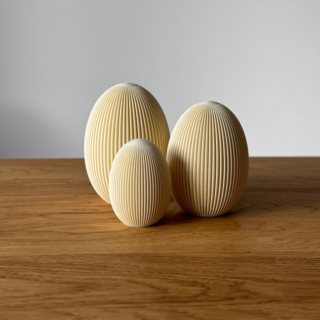 Ostereier 3er Set im gerippten Scandi-Stil