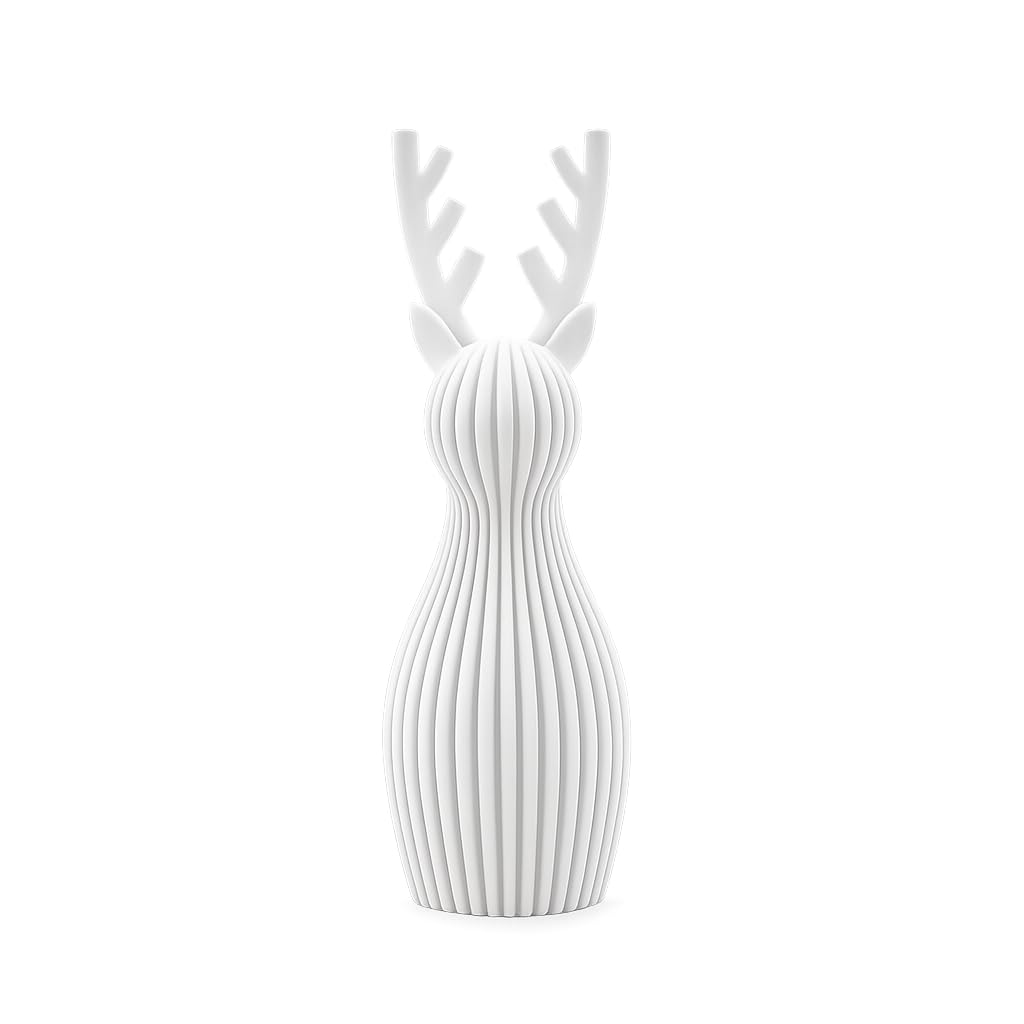 Scandi Japandi Rentier 3D Druck Deko – Minimalistische Hirsch/Elch Dekoration im skandinavischen Design – Gerippte Oberfläche – Moderne Winter- und Weihnachtsdeko (Bordeaux, klein & groß)