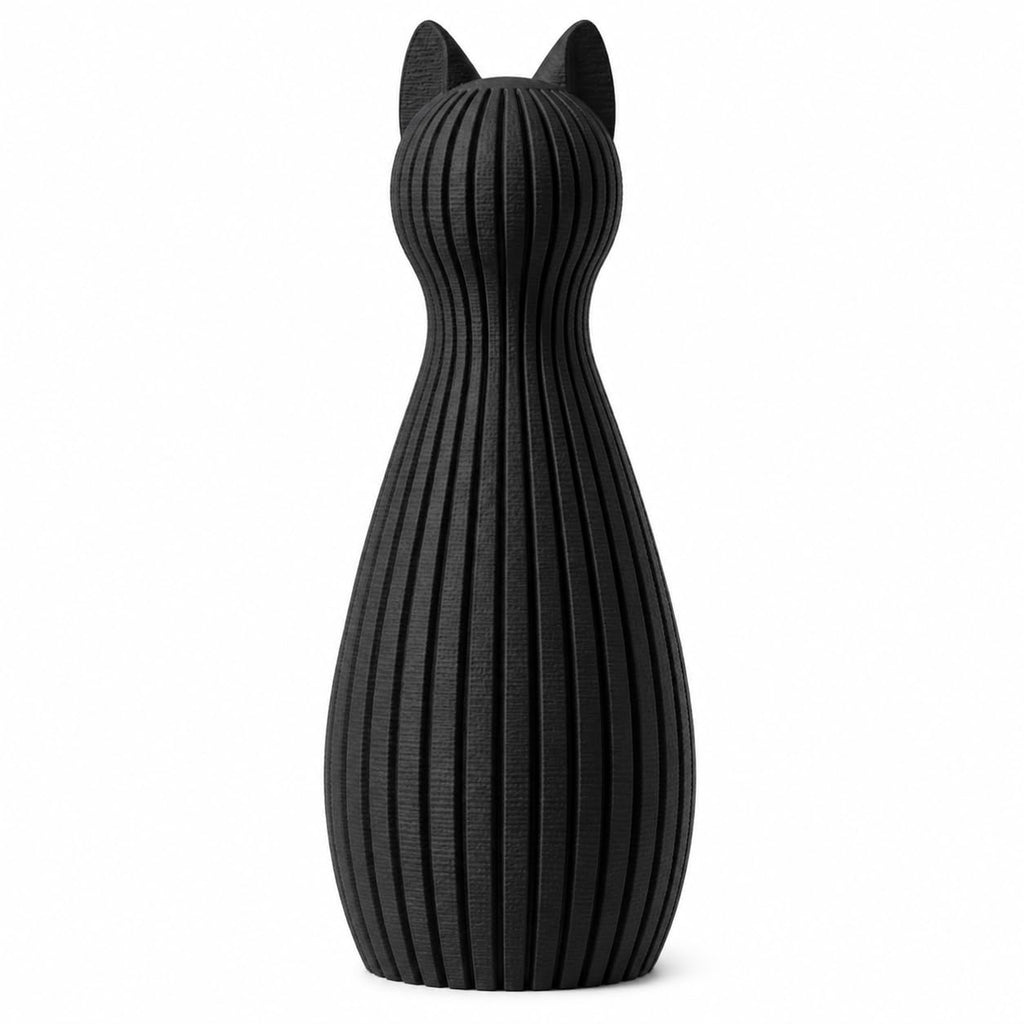Minimalistische Katzenfigur Skandinavisch – 3D Druck Deko Katze | Modernes Japandi Design | Matte Oberfläche | Wohnzimmer Deko, Geschenkidee, Home Decor Figur (Latte, Set aus 3)