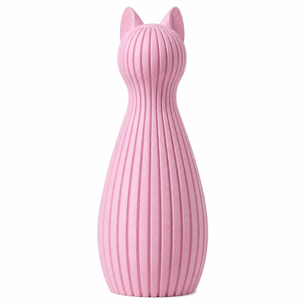 Minimalistische Katzenfigur Skandinavisch – 3D Druck Deko Katze | Modernes Japandi Design | Matte Oberfläche | Wohnzimmer Deko, Geschenkidee, Home Decor Figur (Latte, Set aus 3)
