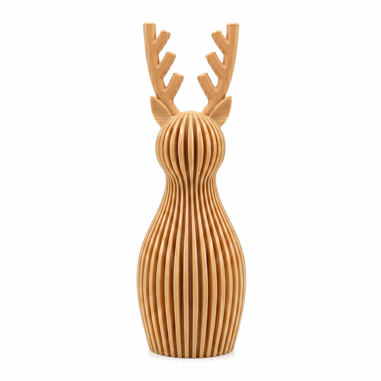 Scandi Japandi Rentier 3D Druck Deko – Minimalistische Hirsch/Elch Dekoration im skandinavischen Design – Gerippte Oberfläche – Moderne Winter- und Weihnachtsdeko (Bordeaux, klein & groß)