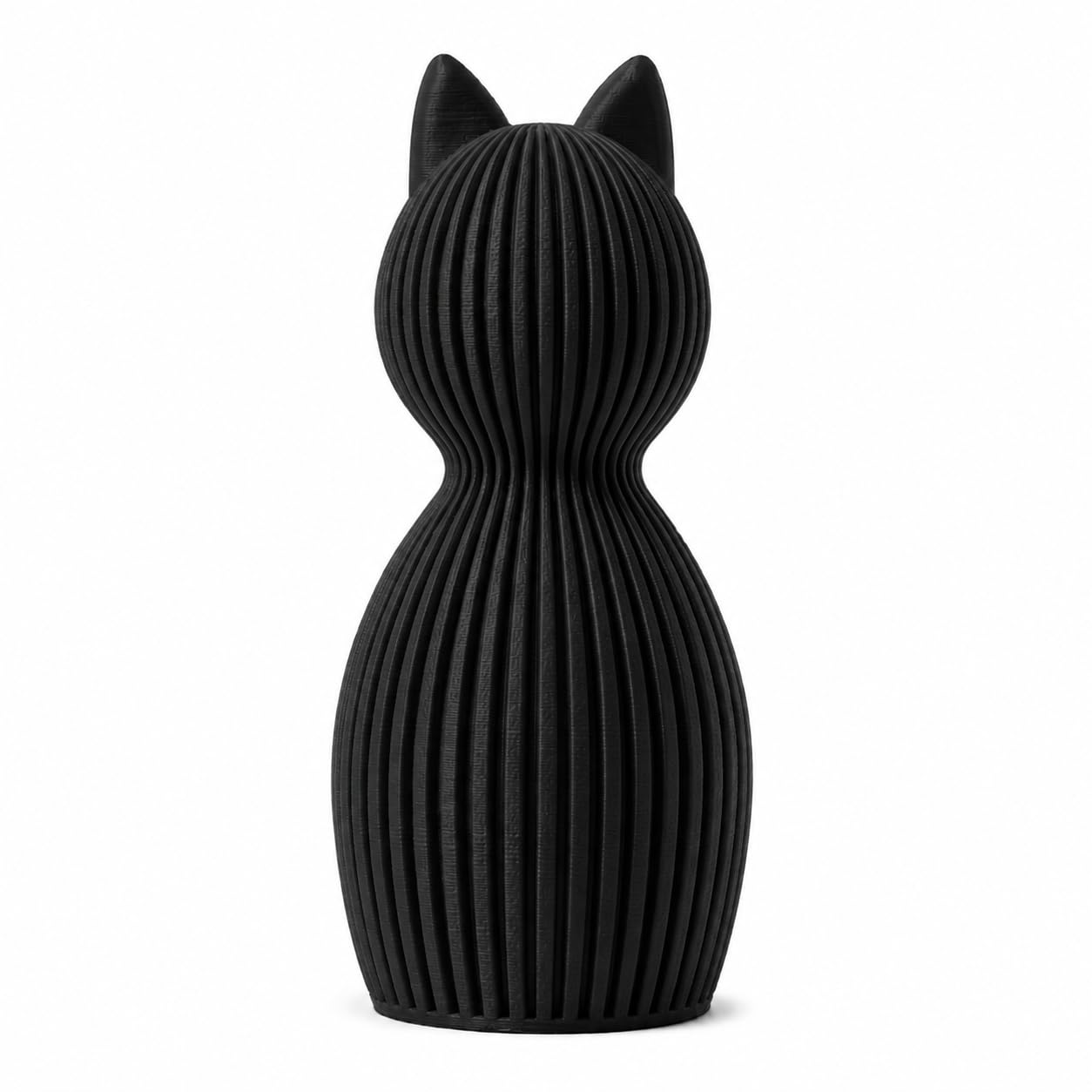 Minimalistische Katzenfigur Skandinavisch – 3D Druck Deko Katze | Modernes Japandi Design | Matte Oberfläche | Wohnzimmer Deko, Geschenkidee, Home Decor Figur (beige, Set aus 2)