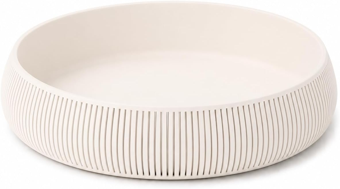 Japandi Allzweckschale Ø 17,5 cm – Moderne Organizer Schale aus PLA Matte – Runde Dekoschale im Scandi Design für Schlüssel, Schmuck, Büro & Wohnaccessoires (hellbeige)