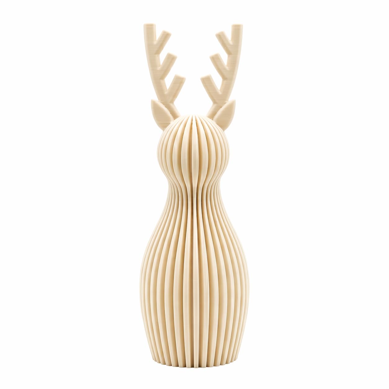 Scandi Japandi Rentier 3D Druck Deko – Minimalistische Hirsch/Elch Dekoration im skandinavischen Design – Gerippte Oberfläche – Moderne Winter- und Weihnachtsdeko (Bordeaux, klein & groß)