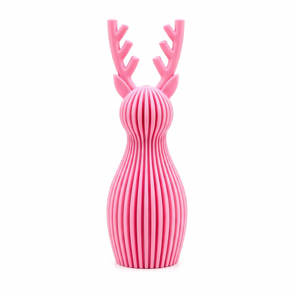 Scandi Japandi Rentier 3D Druck Deko – Minimalistische Hirsch/Elch Dekoration im skandinavischen Design – Gerippte Oberfläche – Moderne Winter- und Weihnachtsdeko (Bordeaux, klein & groß)