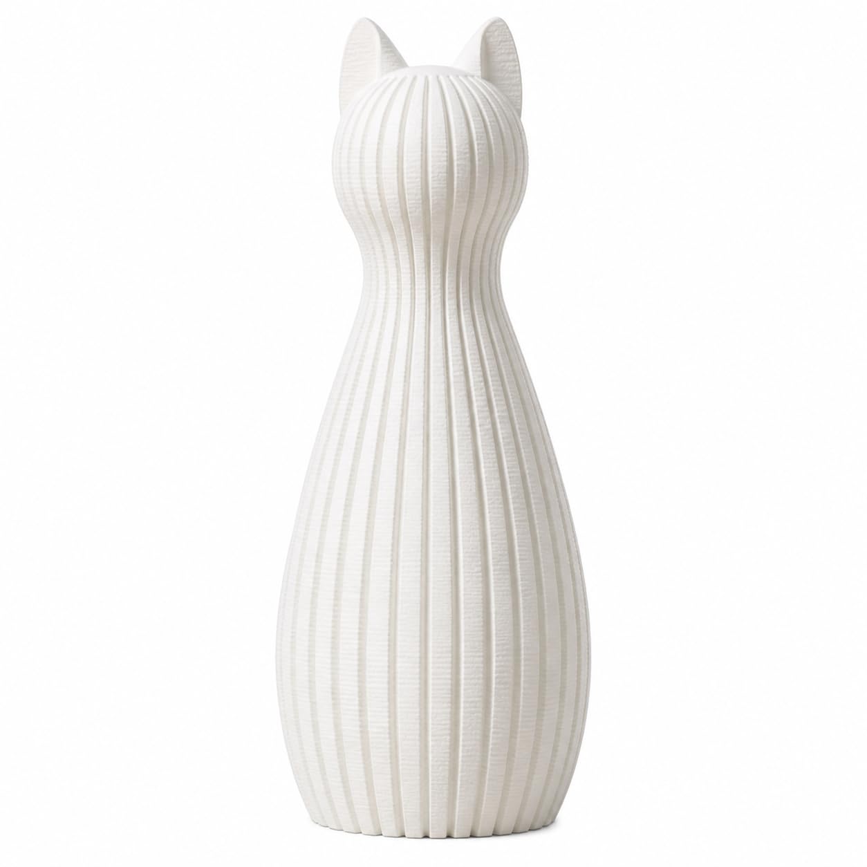 Minimalistische Katzenfigur Skandinavisch – 3D Druck Deko Katze | Modernes Japandi Design | Matte Oberfläche | Wohnzimmer Deko, Geschenkidee, Home Decor Figur (Latte, Set aus 3)