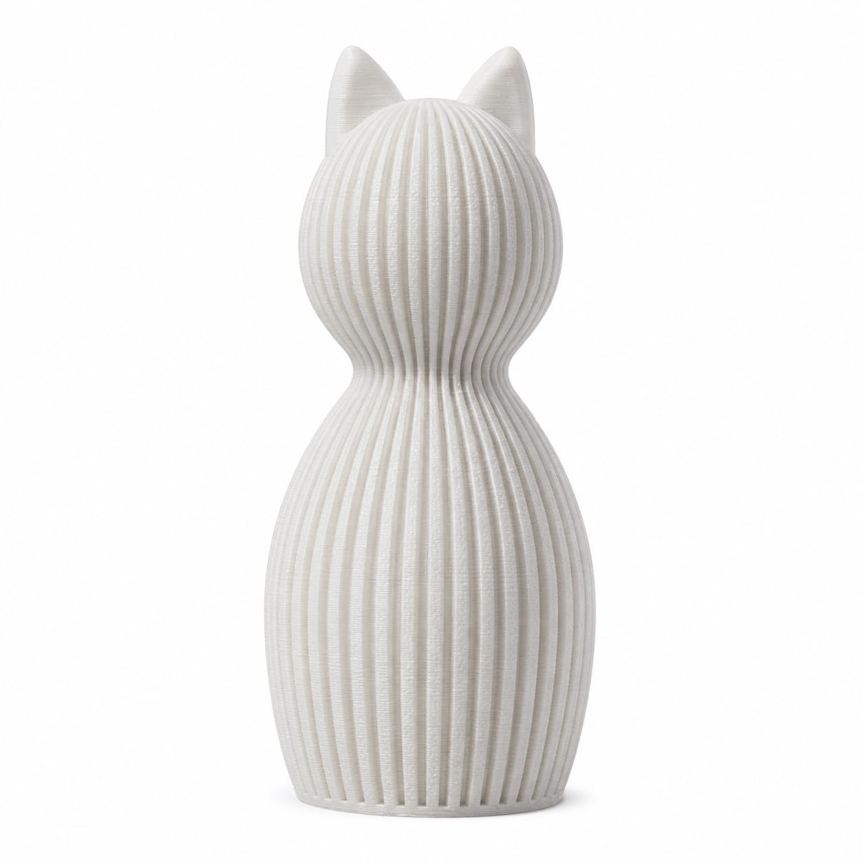 Minimalistische Katzenfigur Skandinavisch – 3D Druck Deko Katze | Modernes Japandi Design | Matte Oberfläche | Wohnzimmer Deko, Geschenkidee, Home Decor Figur (beige, Set aus 2)