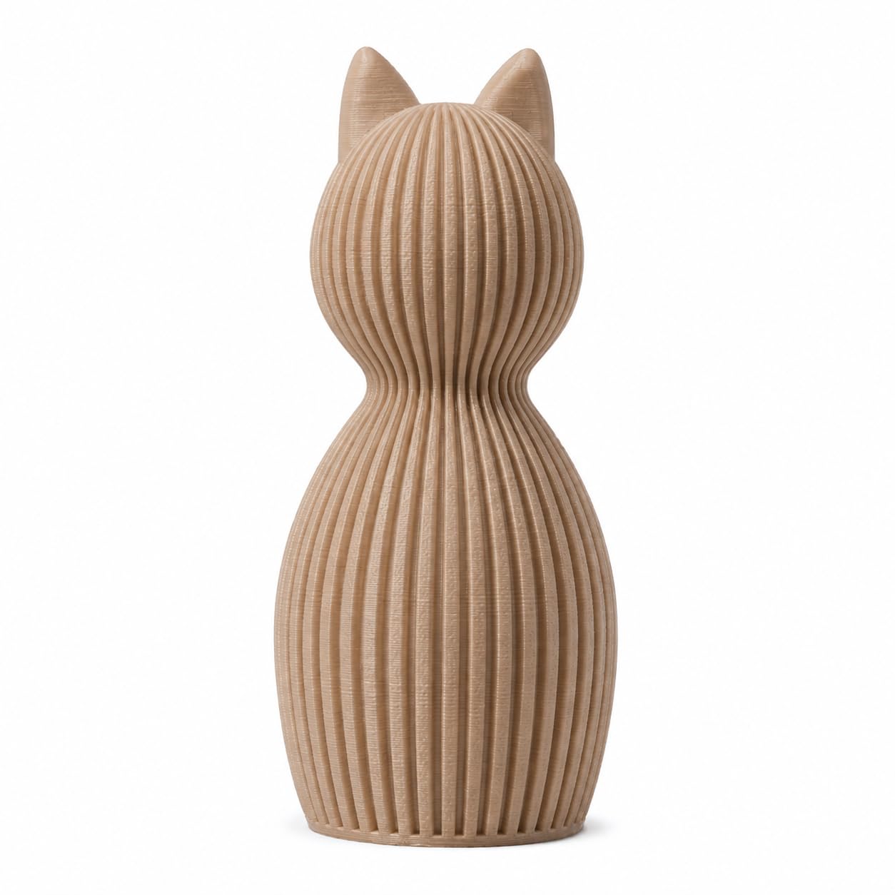 Minimalistische Katzenfigur Skandinavisch – 3D Druck Deko Katze | Modernes Japandi Design | Matte Oberfläche | Wohnzimmer Deko, Geschenkidee, Home Decor Figur (beige, Set aus 2)
