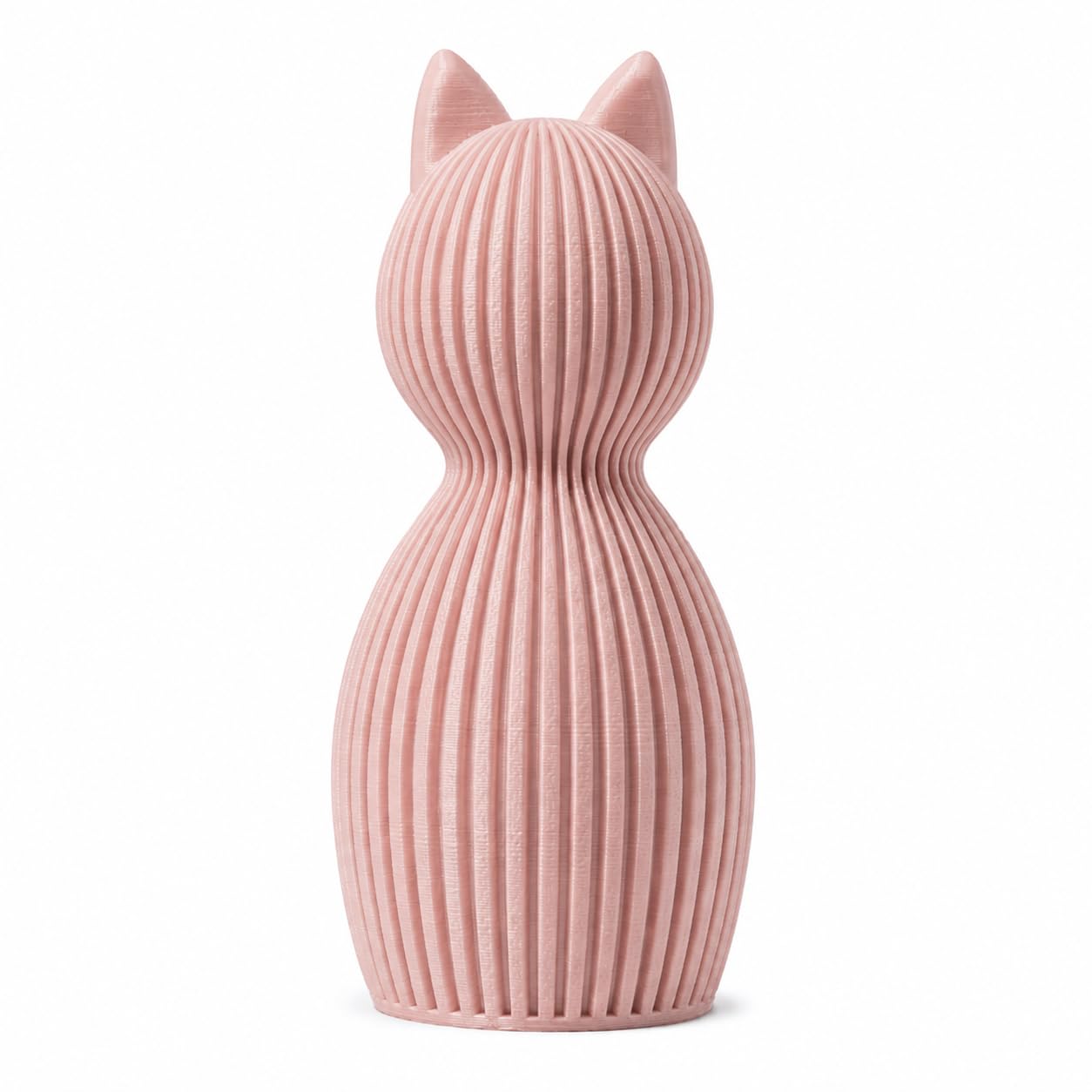 Minimalistische Katzenfigur Skandinavisch – 3D Druck Deko Katze | Modernes Japandi Design | Matte Oberfläche | Wohnzimmer Deko, Geschenkidee, Home Decor Figur (beige, Set aus 2)