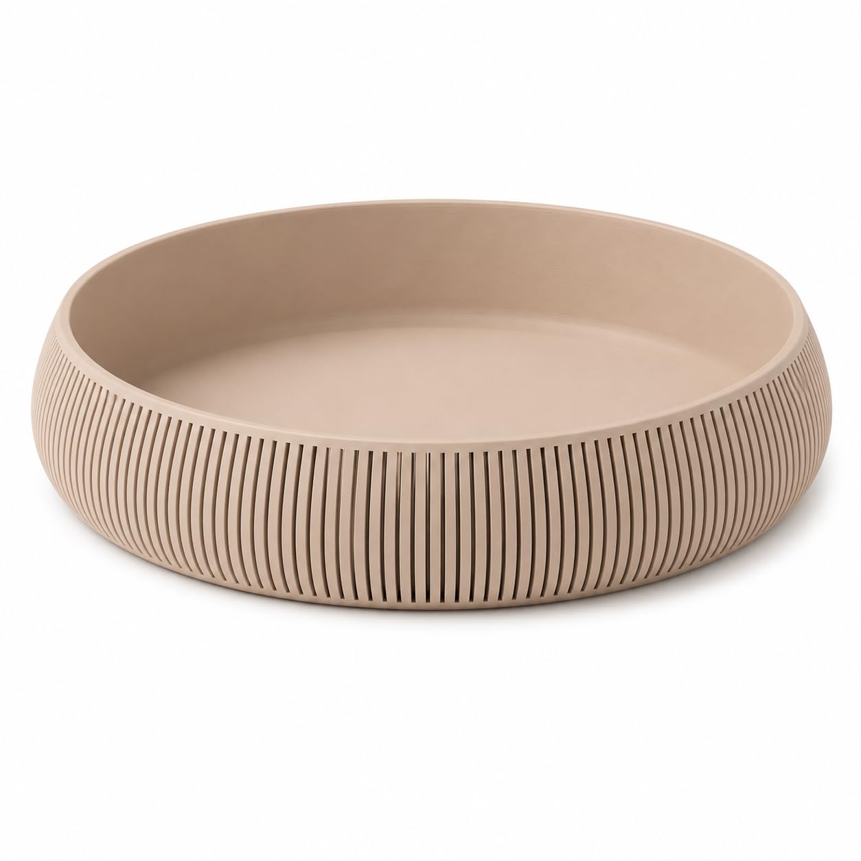 Japandi Allzweckschale Ø 17,5 cm – Moderne Organizer Schale aus PLA Matte – Runde Dekoschale im Scandi Design für Schlüssel, Schmuck, Büro & Wohnaccessoires (hellbeige)