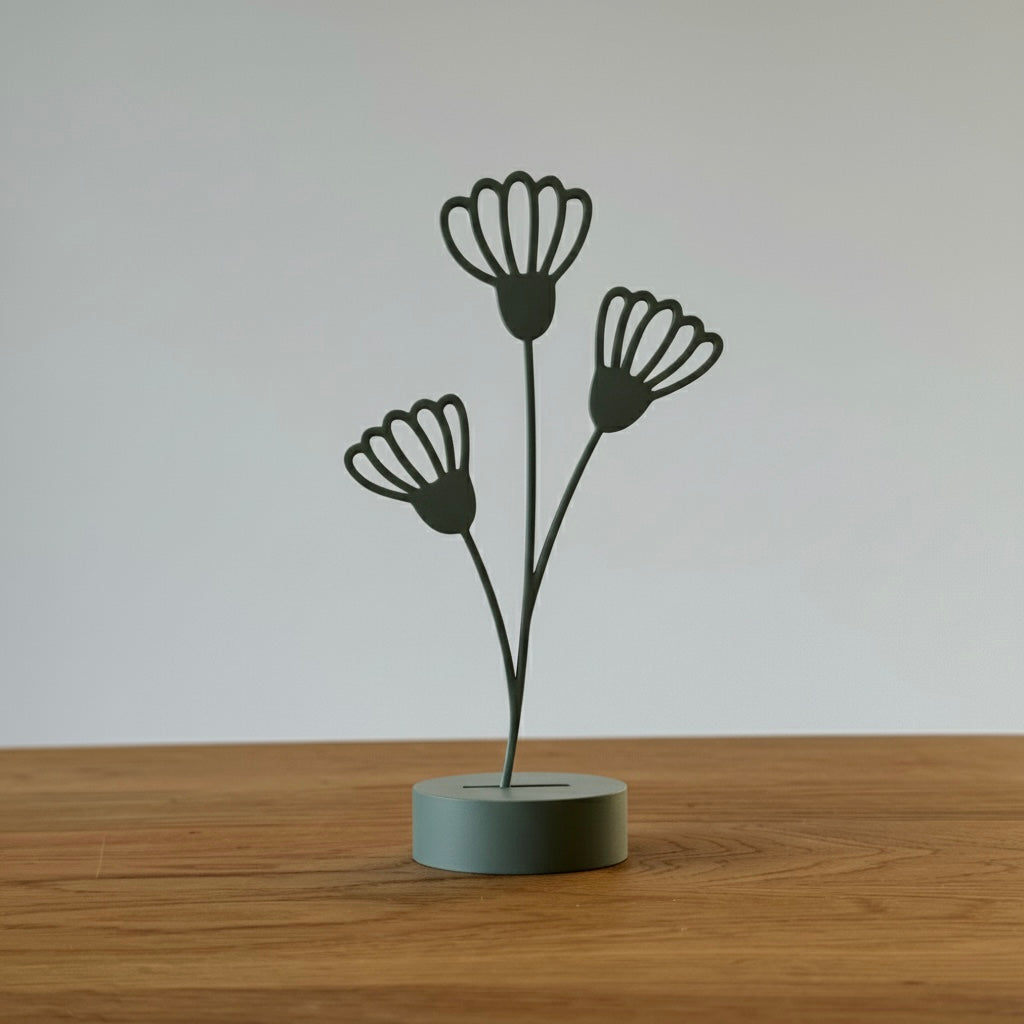 Minimalistische Wildblumen Line-Art