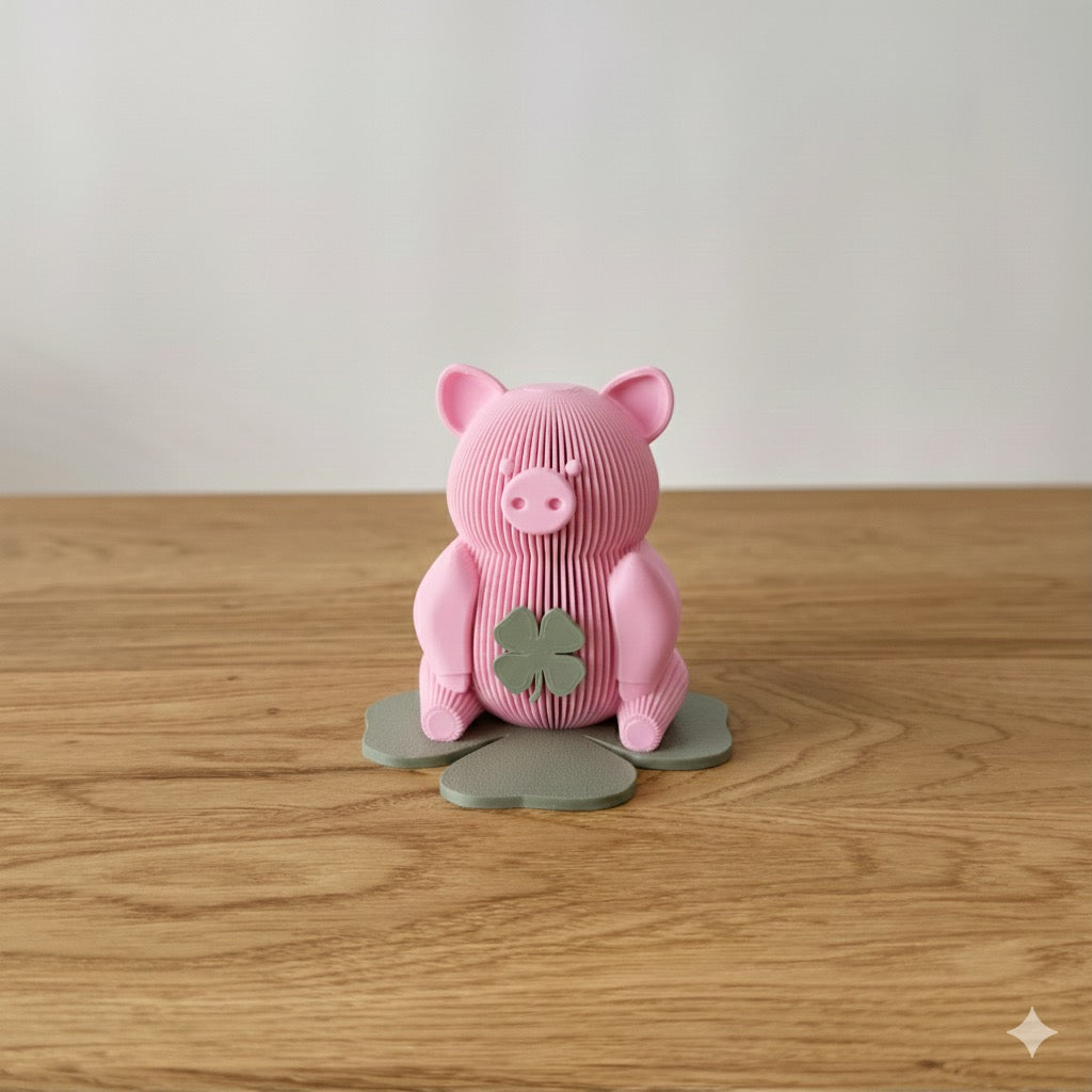 Glücksschwein auf Kleeblatt