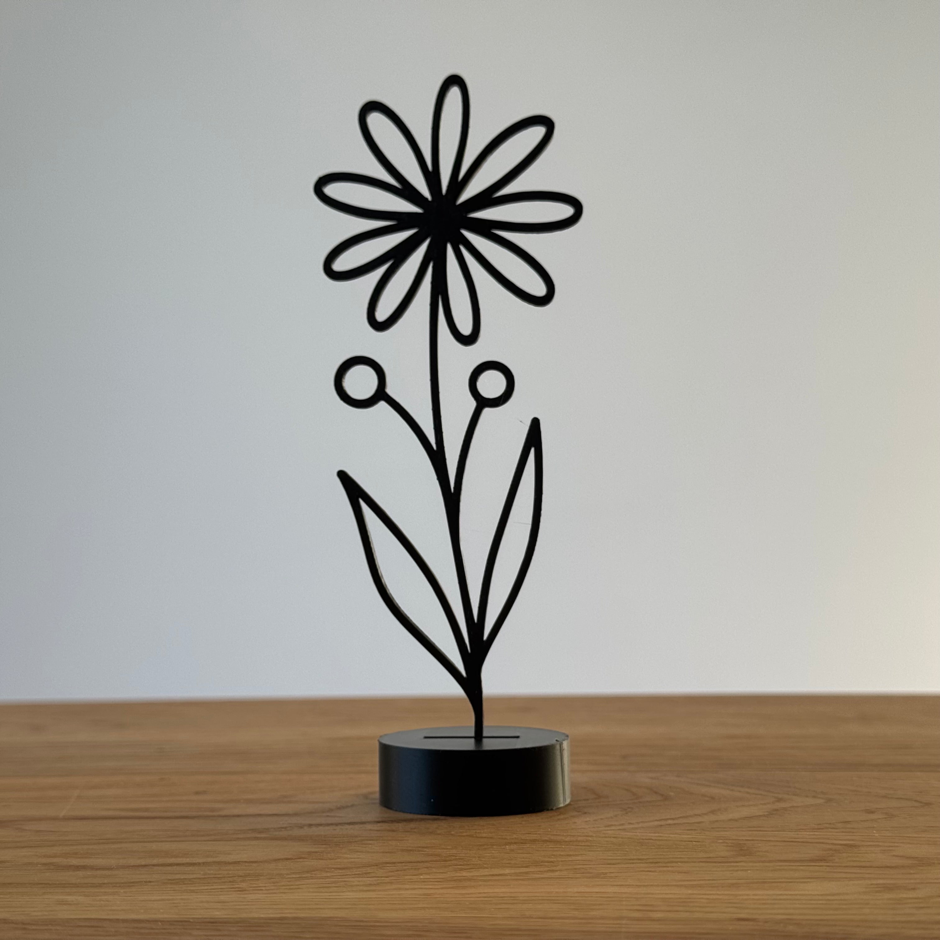 Minimalistische Wildblumen Line-Art