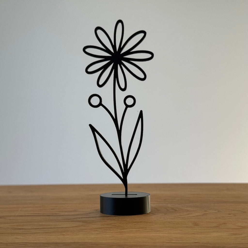 Minimalistische Wildblumen Line-Art