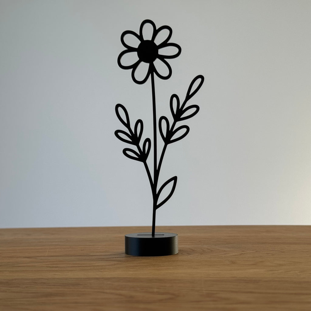 Minimalistische Wildblumen Line-Art