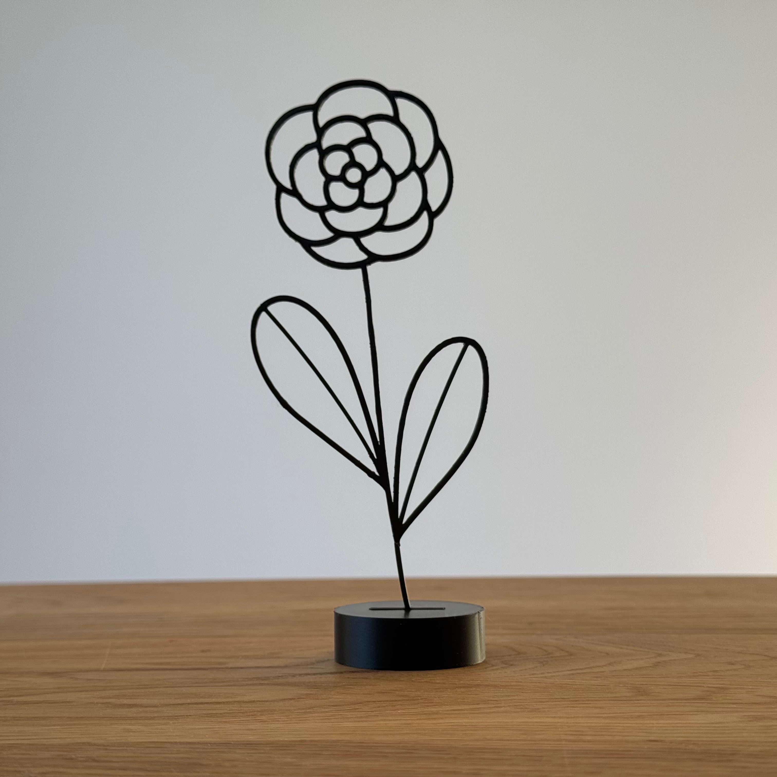 Minimalistische Wildblumen Line-Art